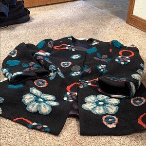 Soft Surroundings Black Floral Blazer